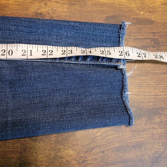 American Eagle Jeans 4 R Skinny Super Stretch Low Rise Raw Hem Medium Light - Picture 10 of 12
